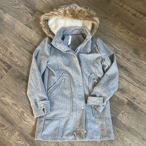 Hooded grey coat